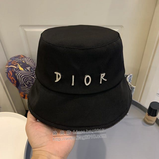 Dior新品女士帽子 迪奧2021春夏新款鑽石字母大LOGO漁夫帽遮陽帽  mm1712